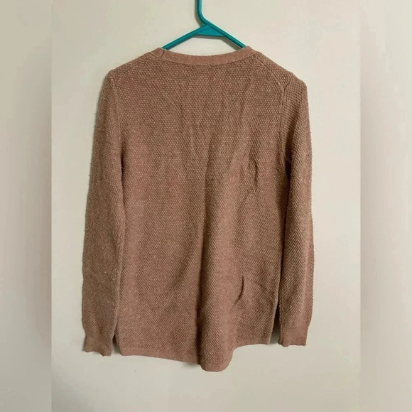 Madewell Cross Front Sweater Size Small Textured Solid Classic Timeless Crewneck - Picture 3 of 9